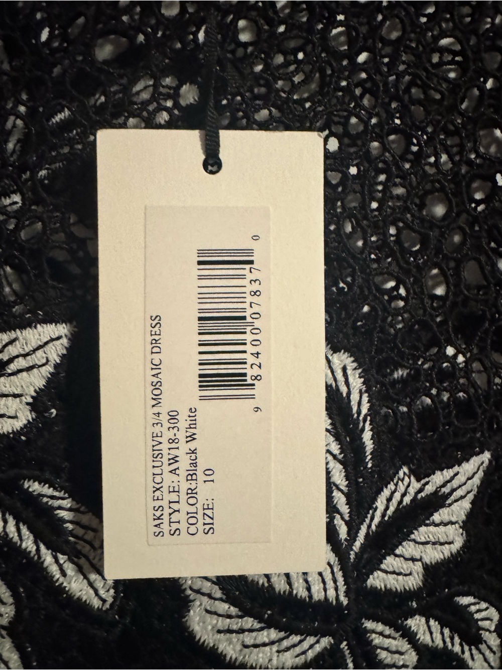 Sea New York Black and White Floral Lace Midi Dress - Picture 5 of 7